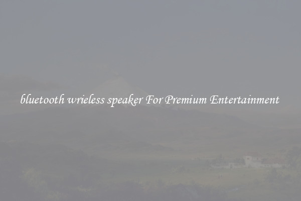 bluetooth wrieless speaker For Premium Entertainment 