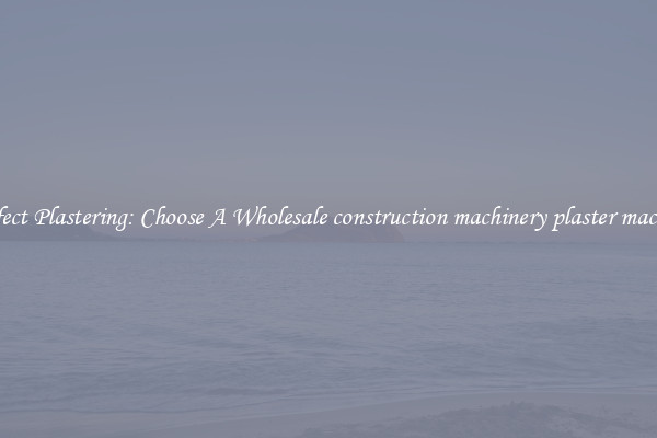  Perfect Plastering: Choose A Wholesale construction machinery plaster machine 