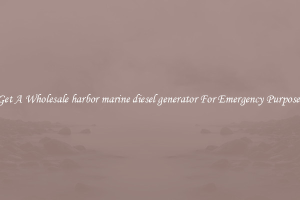 Get A Wholesale harbor marine diesel generator For Emergency Purposes
