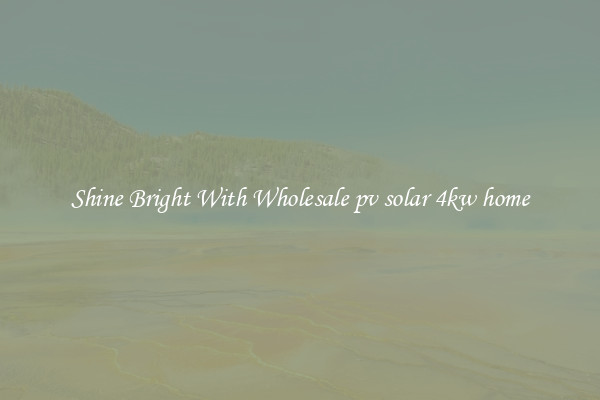 Shine Bright With Wholesale pv solar 4kw home