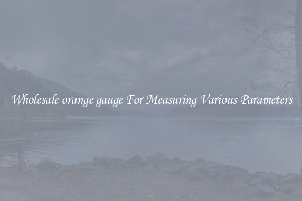 Wholesale orange gauge For Measuring Various Parameters
